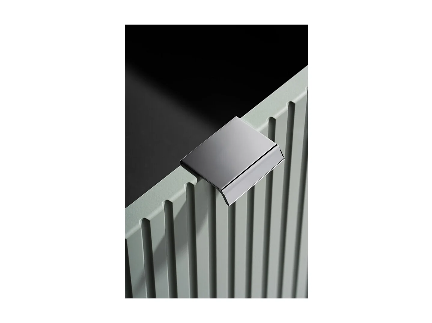 Ensemble ELVINA 50cm : meuble sous vasque à tiroirs vert sauge gris + vasque à encastrer en céramique blanche