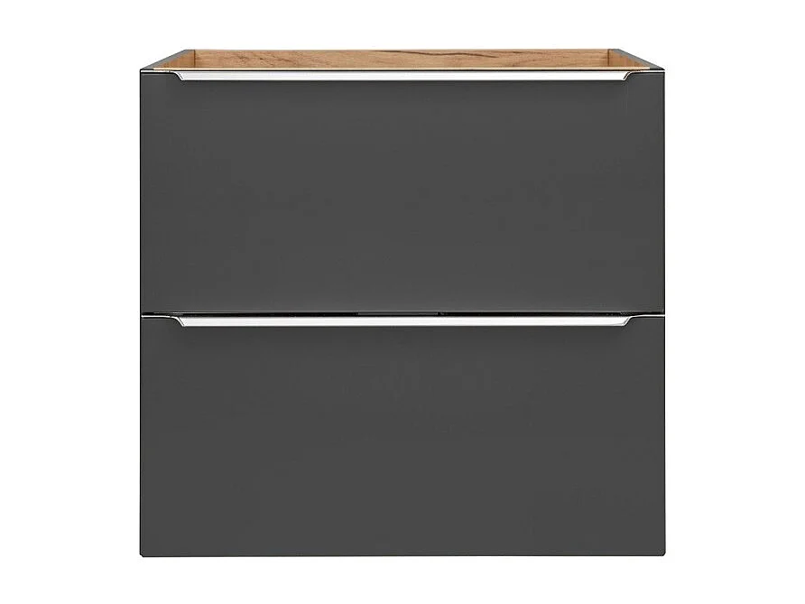 Mobile sottolavabo NALYA 60 cm – Grigio antracite e rovere chiaro – Design moderno