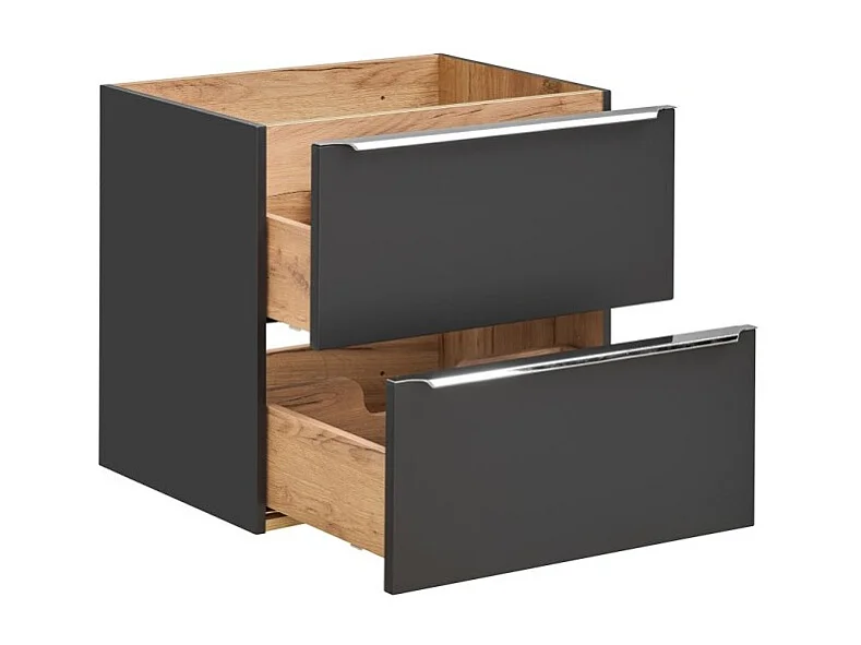 Mobile sottolavabo NALYA 60 cm – Grigio antracite e rovere chiaro – Design moderno