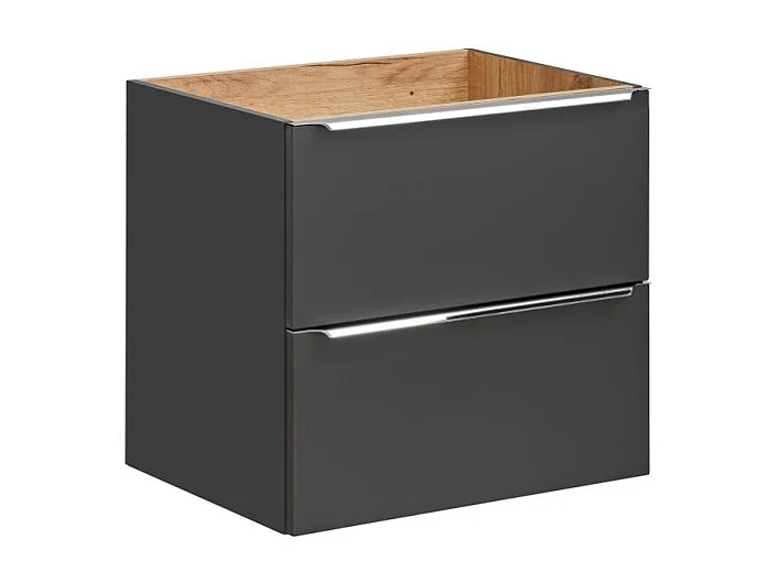 Mobile sottolavabo NALYA 60 cm – Grigio antracite e rovere chiaro – Design moderno