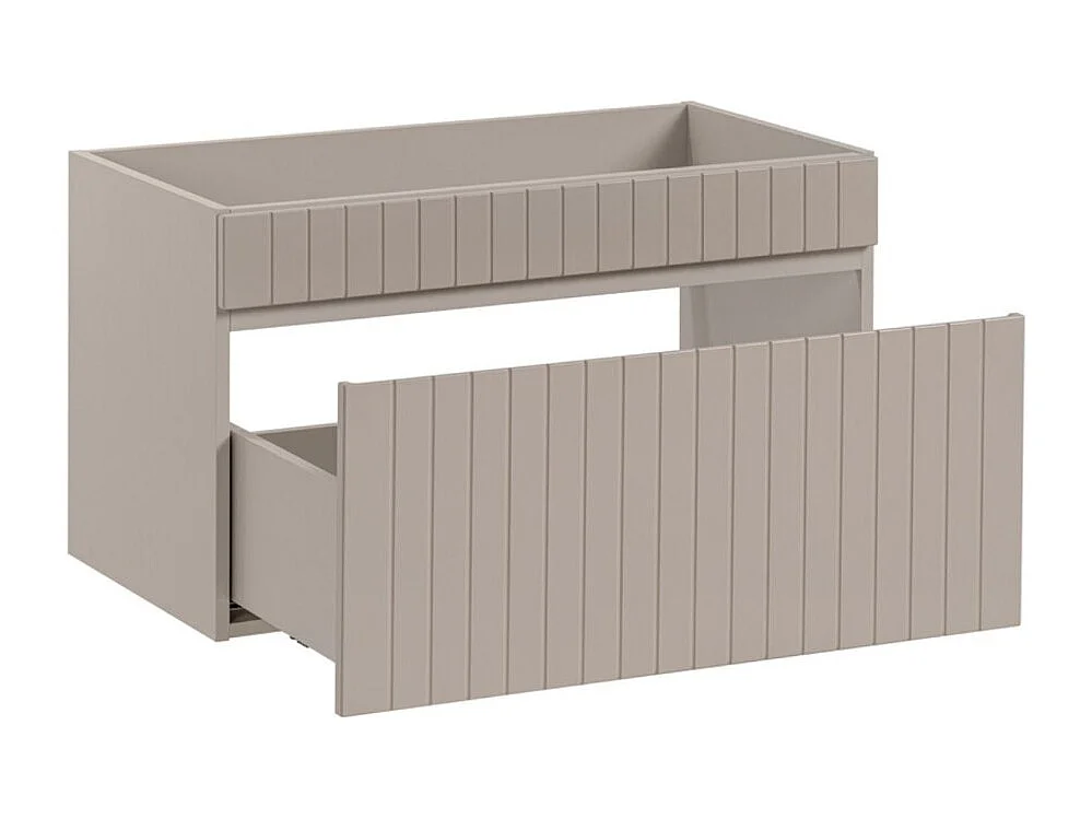 Ensemble ICON : meuble sous vasque 180cm avec niches visibles + 2 vasques à poser ovales mouchetées multicolores