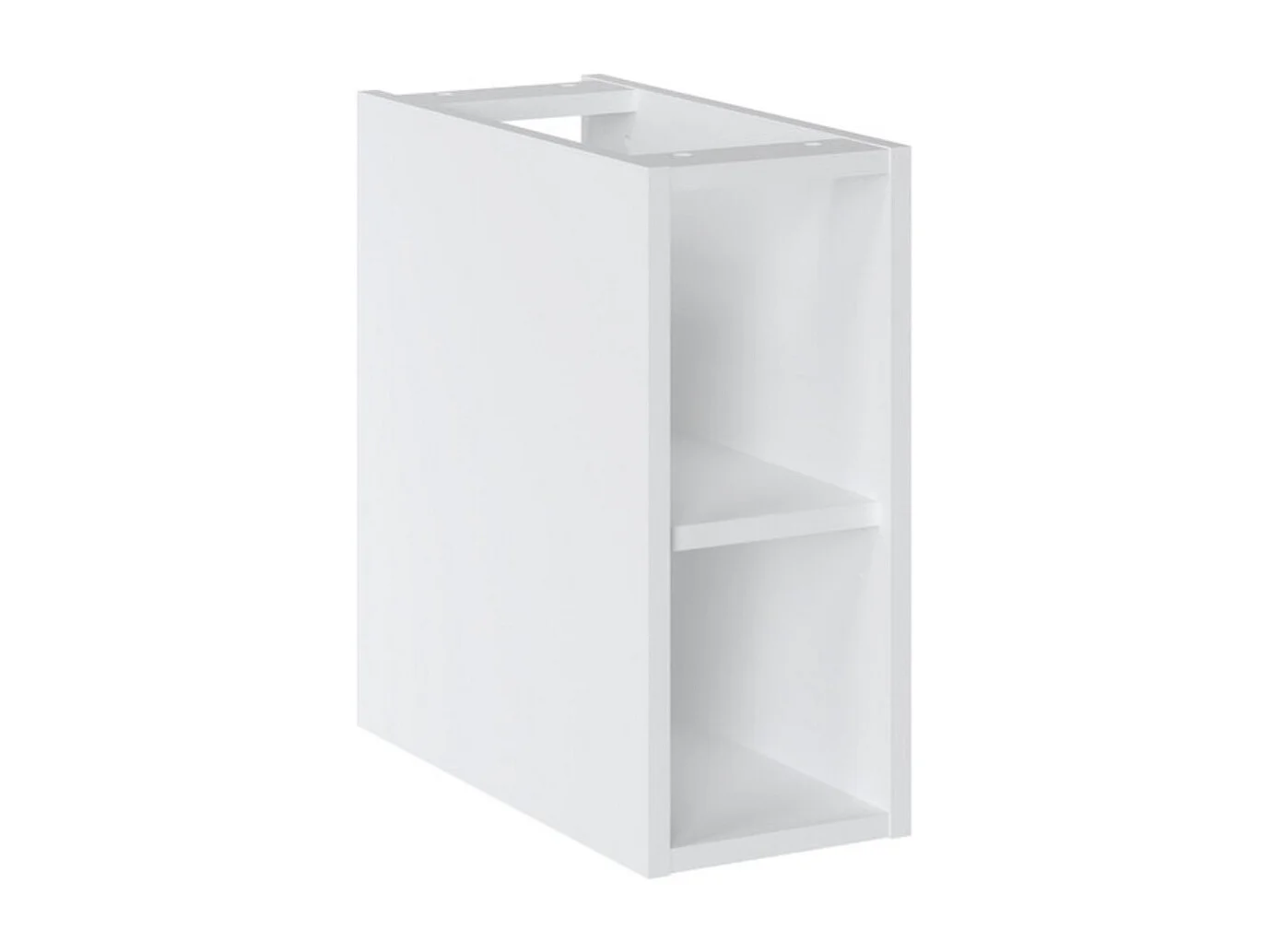 Ensemble ICON : meubles sous vasque 140cm rose poudré avec niches visibles blanches + plan pour vasque blanc