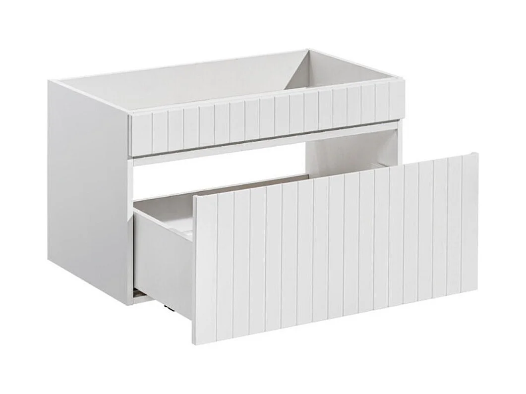 Ensemble ICON blanc : meubles sous vasque 160cm + plan pour vasque + deux vasques à poser blanches