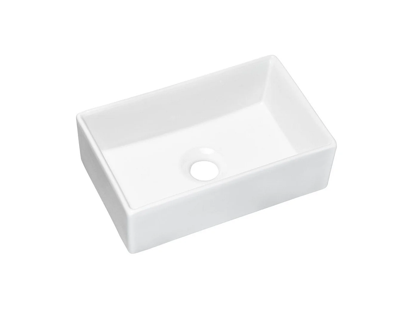 Ensemble ELVINA 50cm : meuble sous vasque à tiroirs vert sauge gris + plan pour vasque + vasque à poser rectangulaire