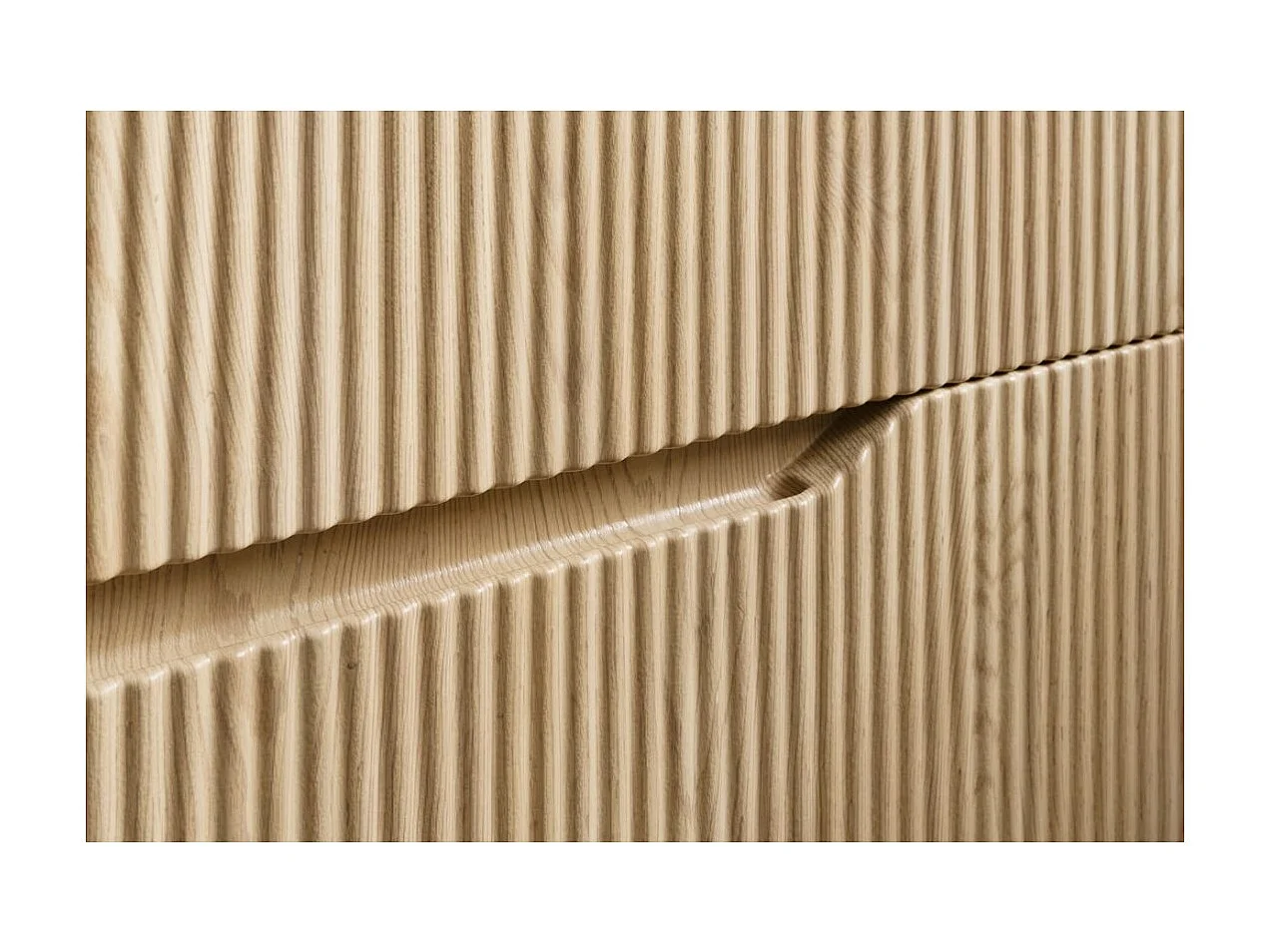 Ensemble de salle de bain suspendu NATURA 120cm : meubles sous vasque 60cm aspect bois clair rainuré verticalement