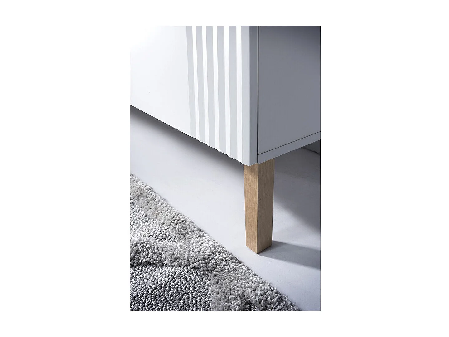 Ensemble de salle de bain FIDJI : meuble sous vasque 80cm + vasque à encastrer blanche + siphon + pieds