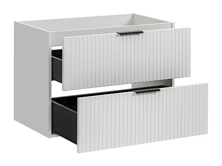 Mueble bajo lavabo NOXERA – 80 cm – 2 cajones – Color blanco mate – Para colgar