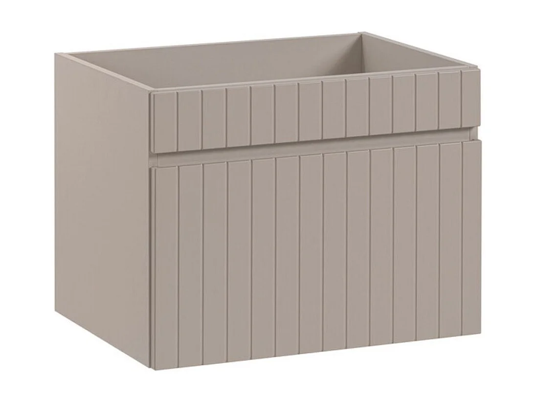 Ensemble de salle de bain ICON : meuble sous vasque 60cm cachemire + vasque encastrée blanche