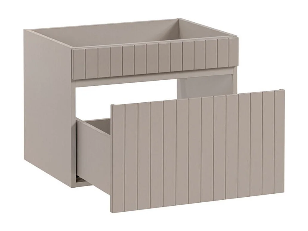 Ensemble de salle de bain ICON : meuble sous vasque 60cm cachemire + vasque encastrée blanche