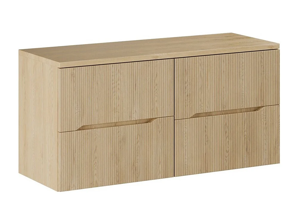 Ensemble de salle de bain suspendu NATURA 120cm : meubles sous vasque 60cm + plan pour vasque