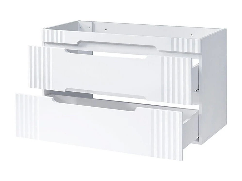 Ensemble FIDJI : meuble sous vasque 120cm + plan pour vasque + pieds + vasques à poser asymétrique + colonne + miroir + LEDs