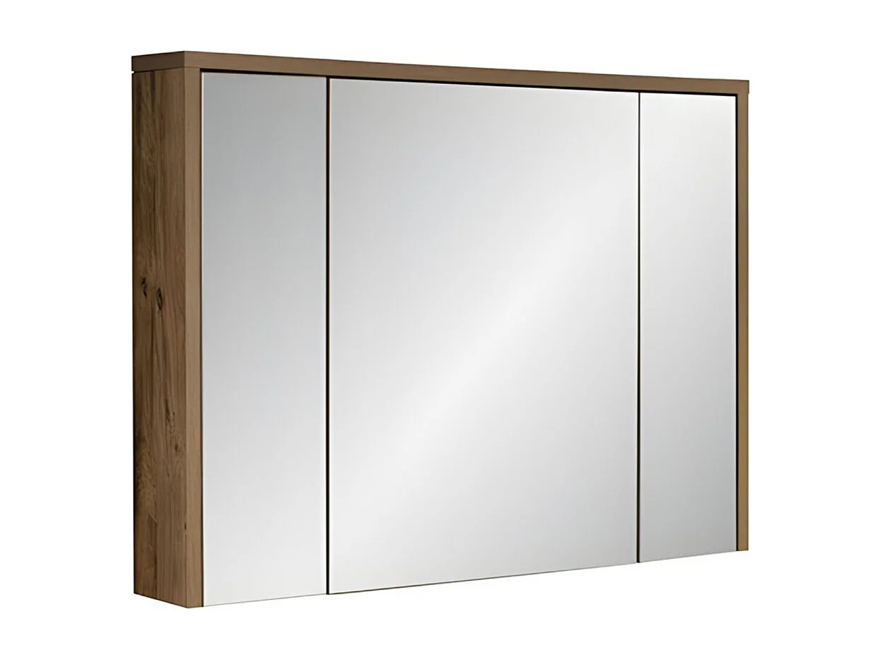 Set GABI: mobile sottolavabo 100cm + lavabo da appoggio bianco + colonna + mobiletto con specchi + LED