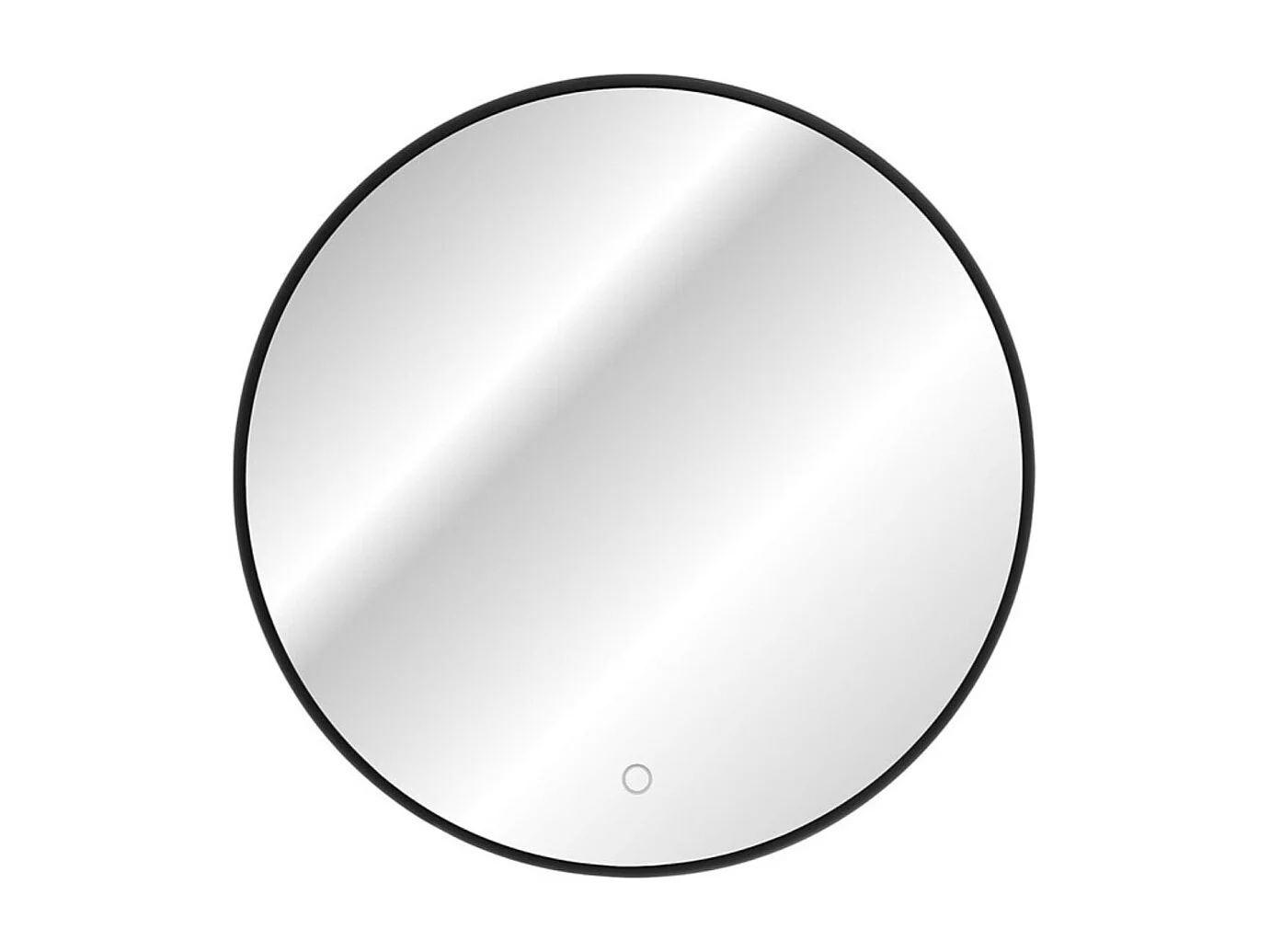 Set GABI: onderkast 100cm + opbouw wastafel rond zwart en wit + kolom + ronde LED spiegel 80cm