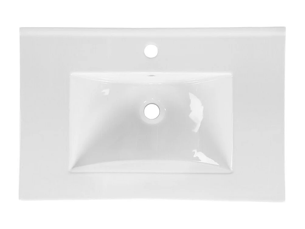 Ensemble FIDJI : meubel onder wastafel 60cm + inbouwwastafel wit + sifon + spiegel + LED + kolom