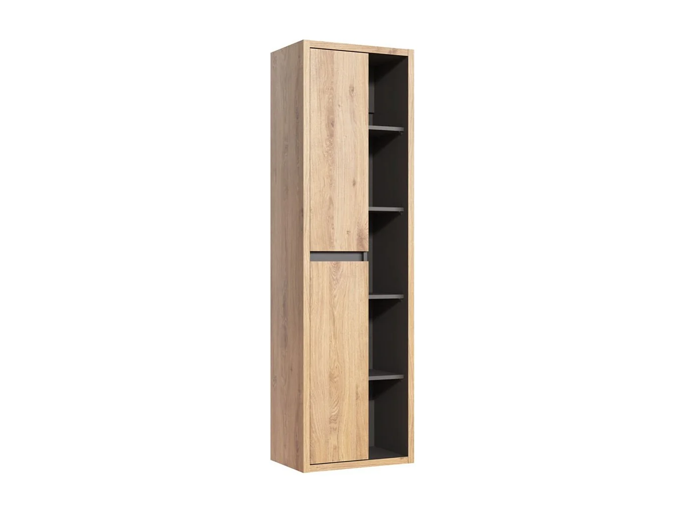 Insieme MATT: mobile sotto lavabo 100cm + lavabo da appoggio nero + colonna contenitore + armadietti con specchi + LED