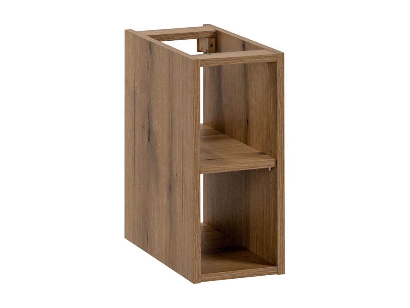 Ensemble ICON : meuble sous vasque 100cm avec niches visibles + vasque ronde à poser + miroir LED + colonne