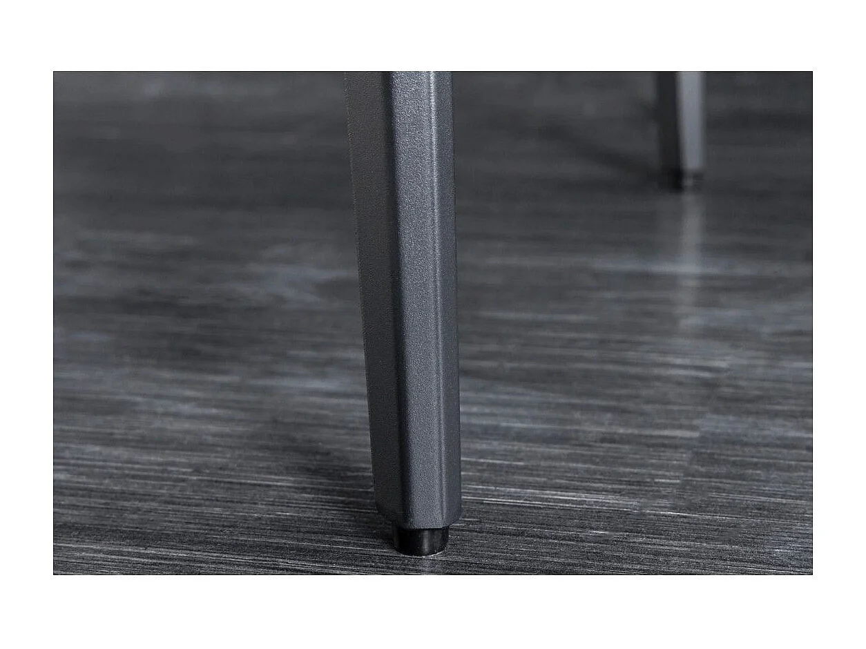 Mesa de comedor HEXA 160 cm – Tablero de cerámica efecto mármol blanco y estructura de metal negro