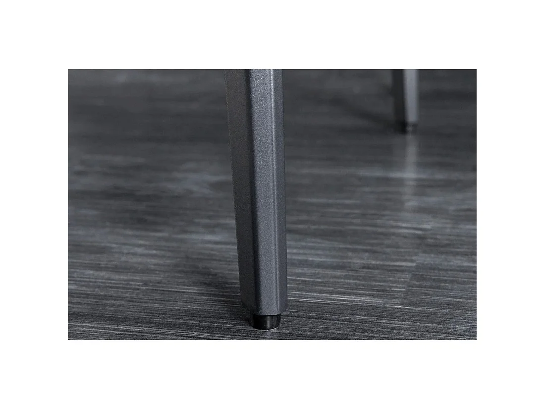 Mesa de comedor HEXA 160 cm – Tablero de cerámica efecto mármol blanco y estructura de metal negro