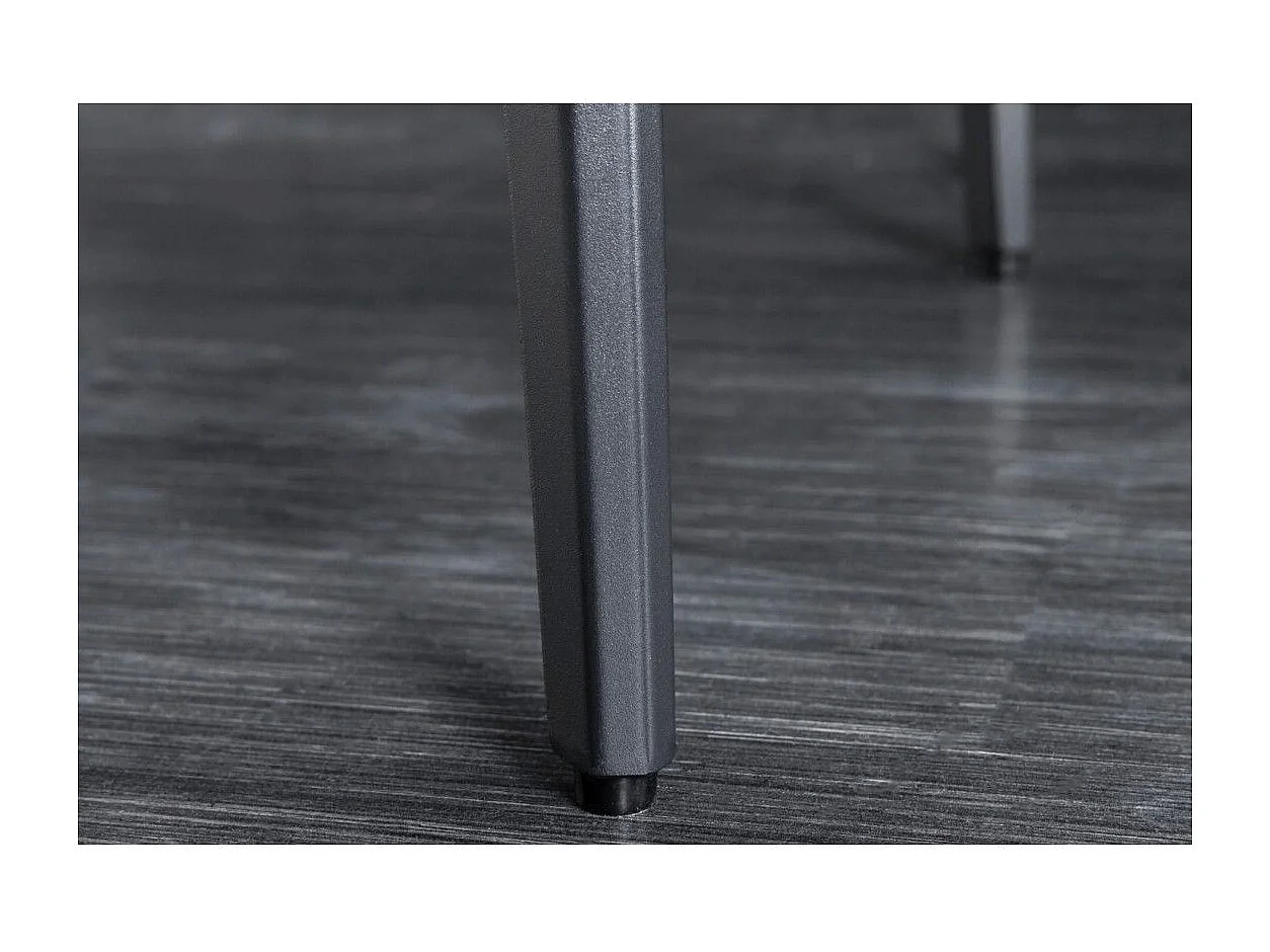 Mesa de comedor HEXA 180 cm – Tablero de cerámica efecto mármol blanco y estructura de metal negro