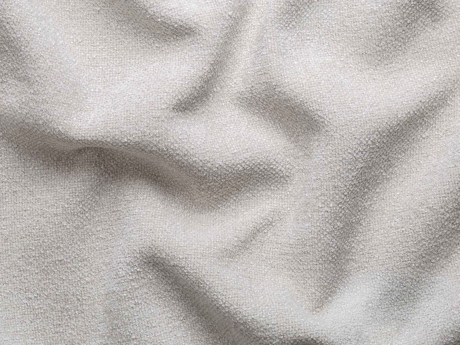 Canapé d'angle panoramique en tissu chenille beige CALESO de Maison Céphy