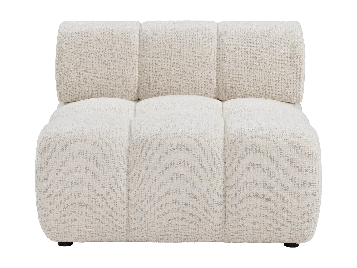Fauteuil en tissu chiné beige FACIVIL