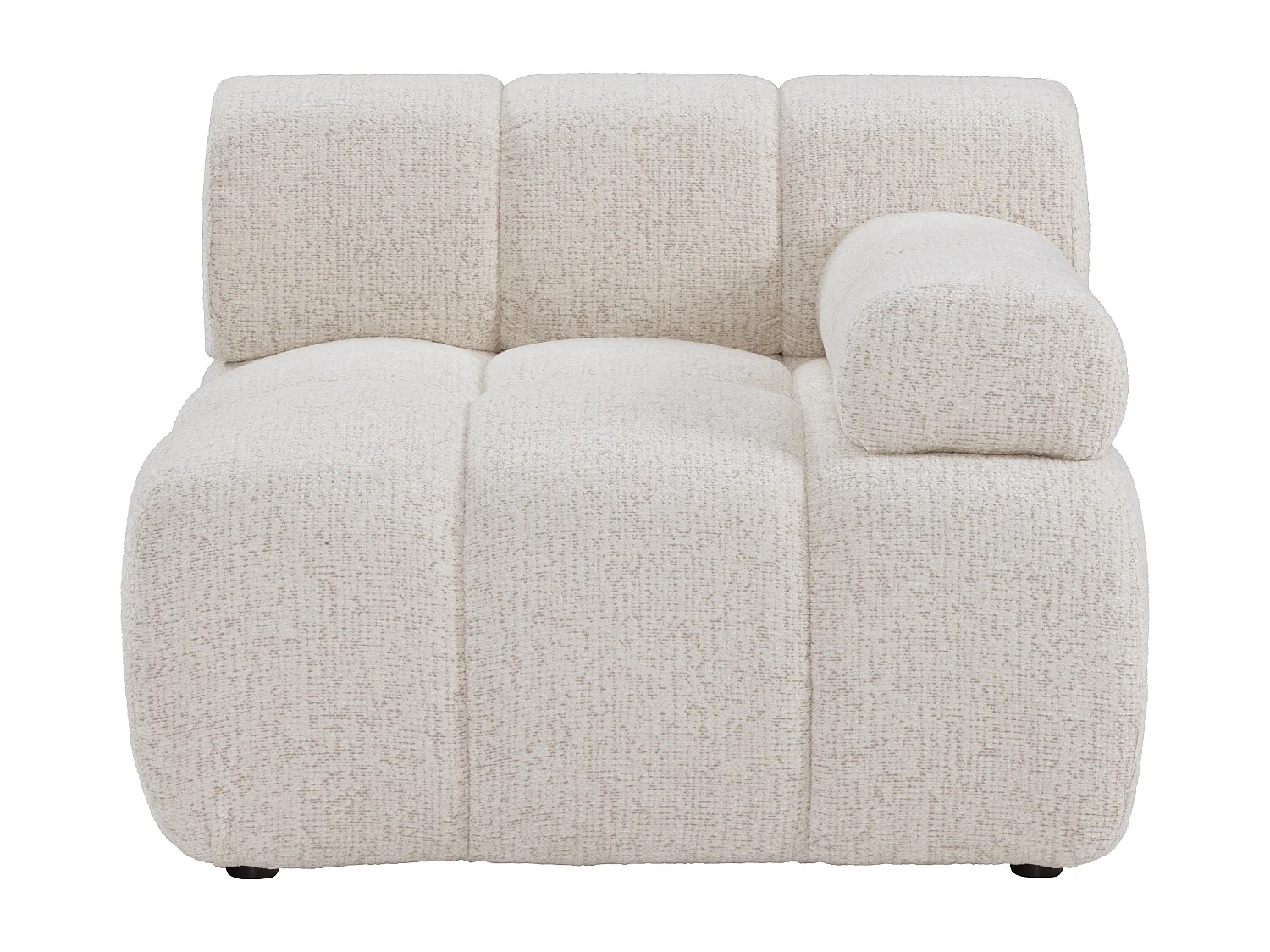 Fauteuil d'angle droit en tissu chiné beige FACIVIL