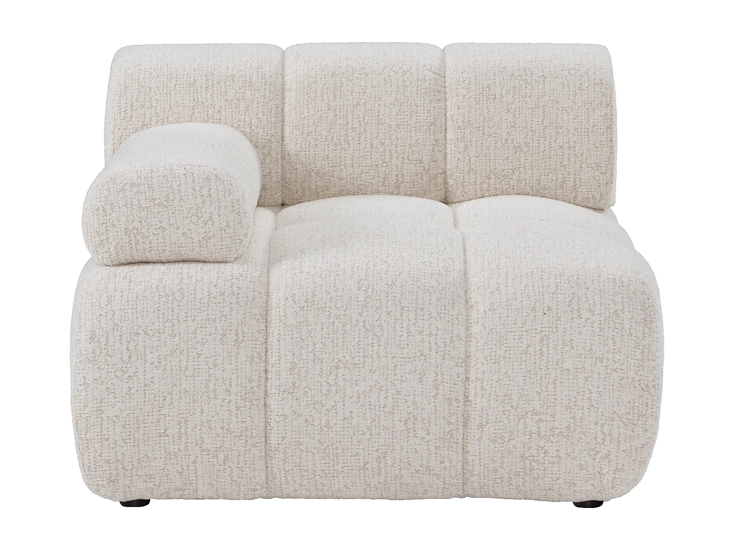 Fauteuil d'angle gauche en tissu chiné beige FACIVIL