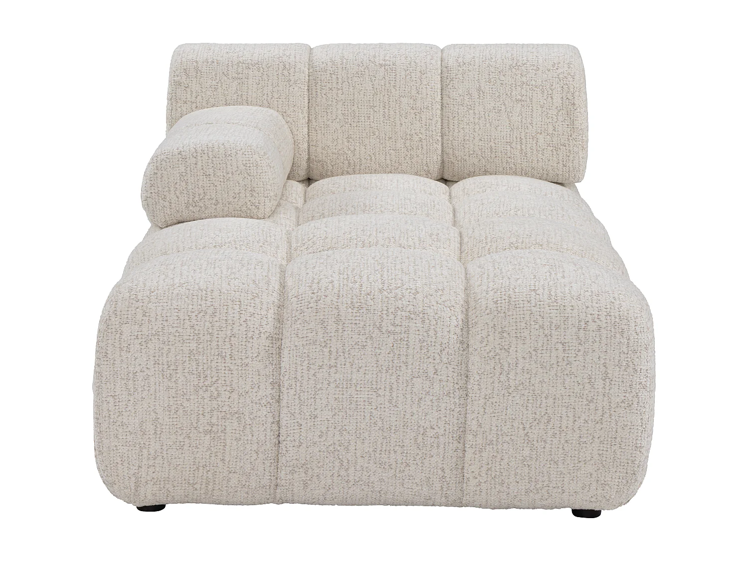 Méridienne gauche avec accoudoir en tissu chiné beige FACIVIL