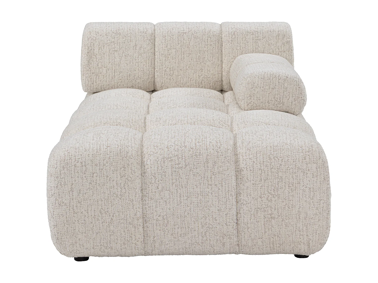 Méridienne droite avec accoudoir en tissu chiné beige FACIVIL