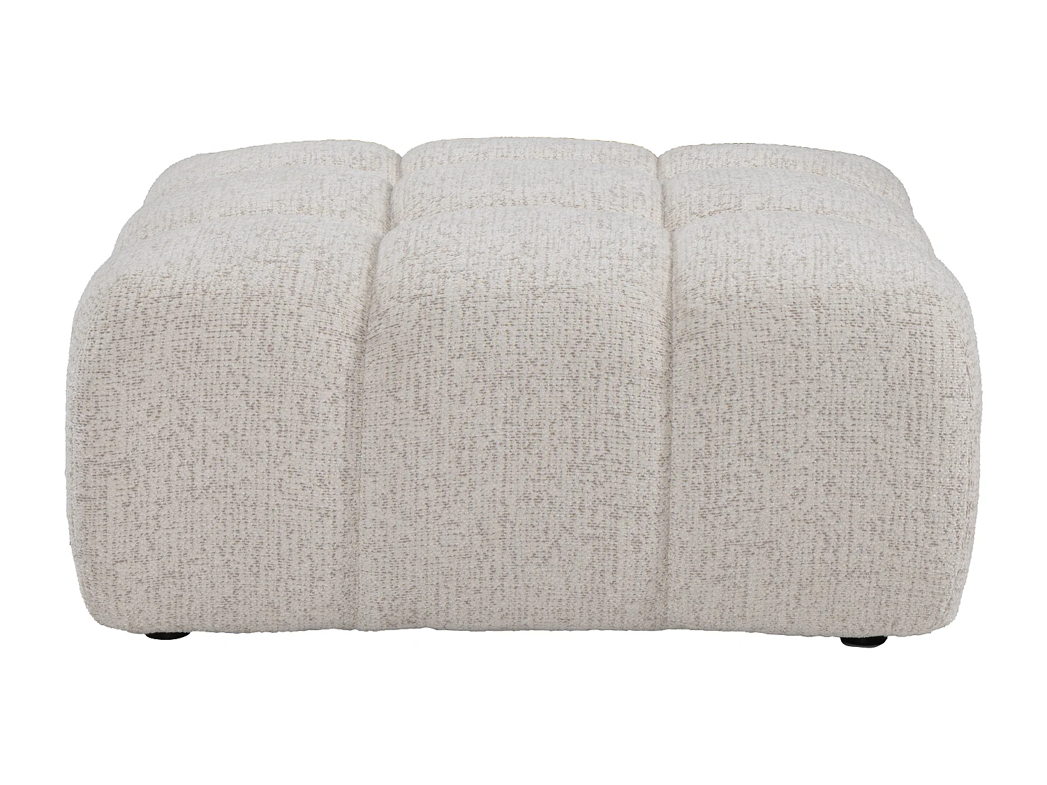 Pouf en tissu chiné beige FACIVIL