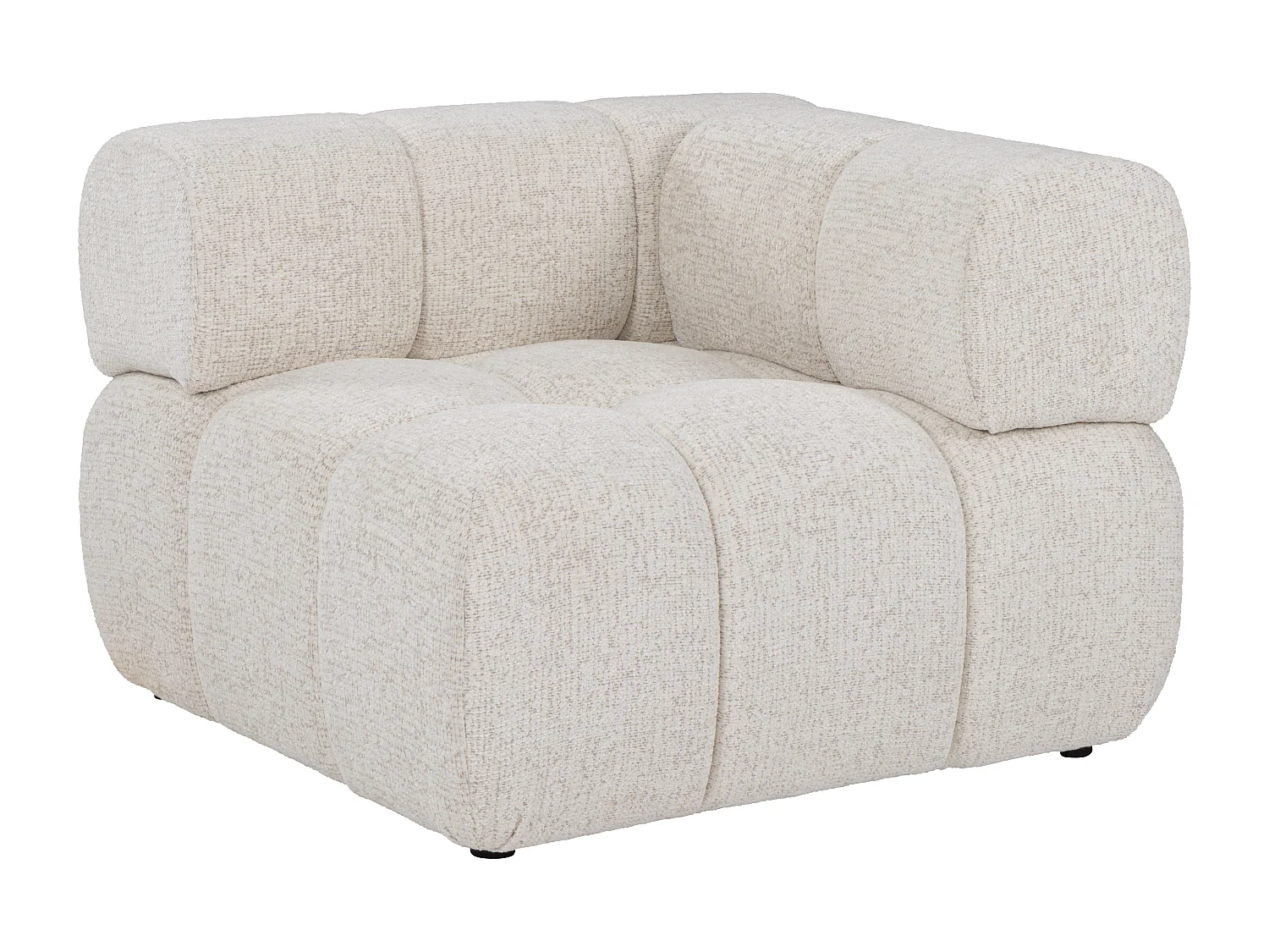 Fauteuil d'angle en tissu chiné beige FACIVIL