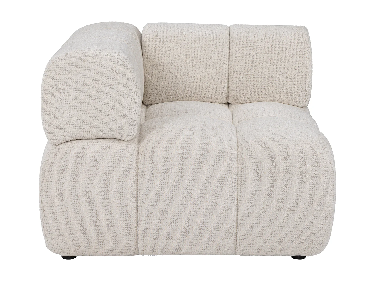 Fauteuil d'angle en tissu chiné beige FACIVIL