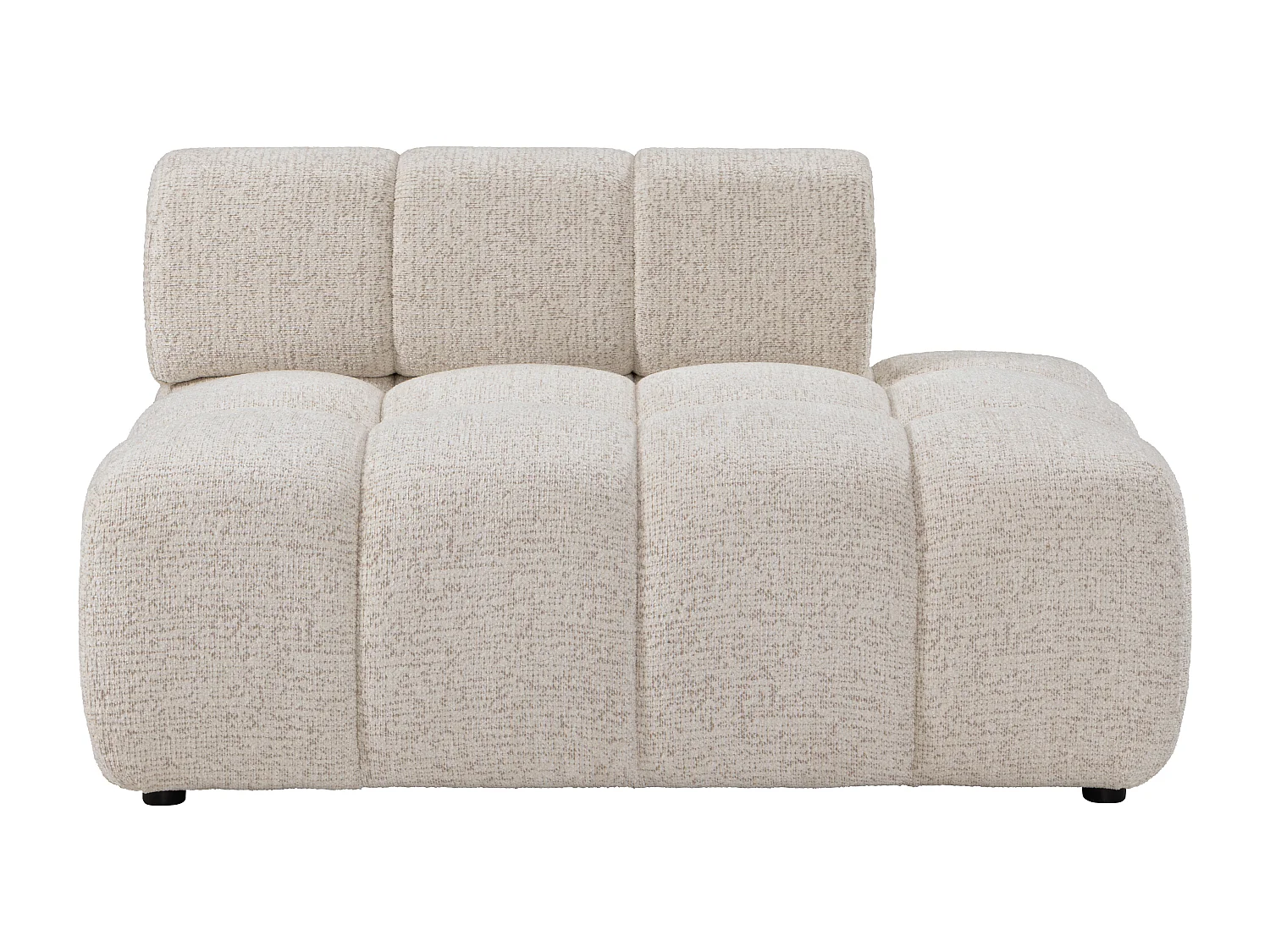 Méridienne droite en tissu chiné beige FACIVIL