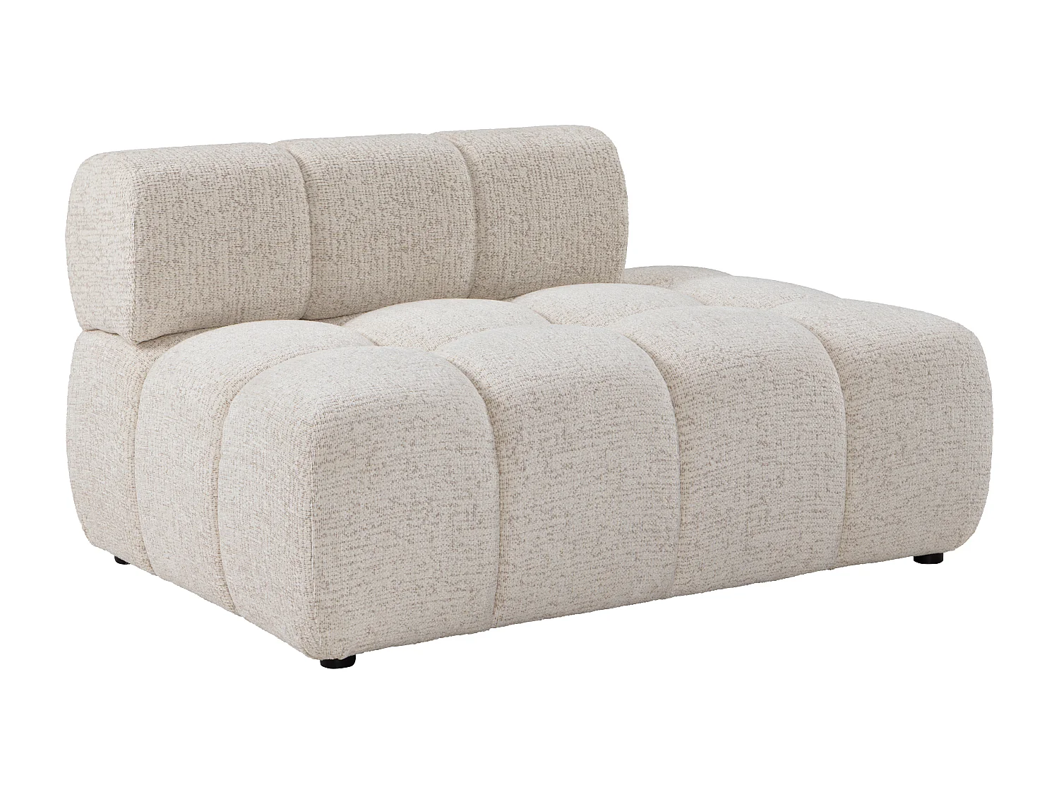 Méridienne droite en tissu chiné beige FACIVIL