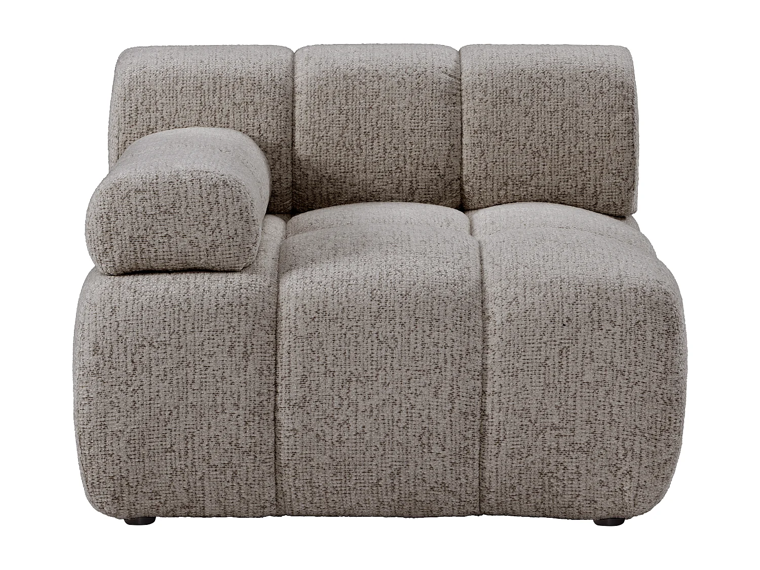 Fauteuil d'angle gauche en tissu chiné taupe FACIVIL