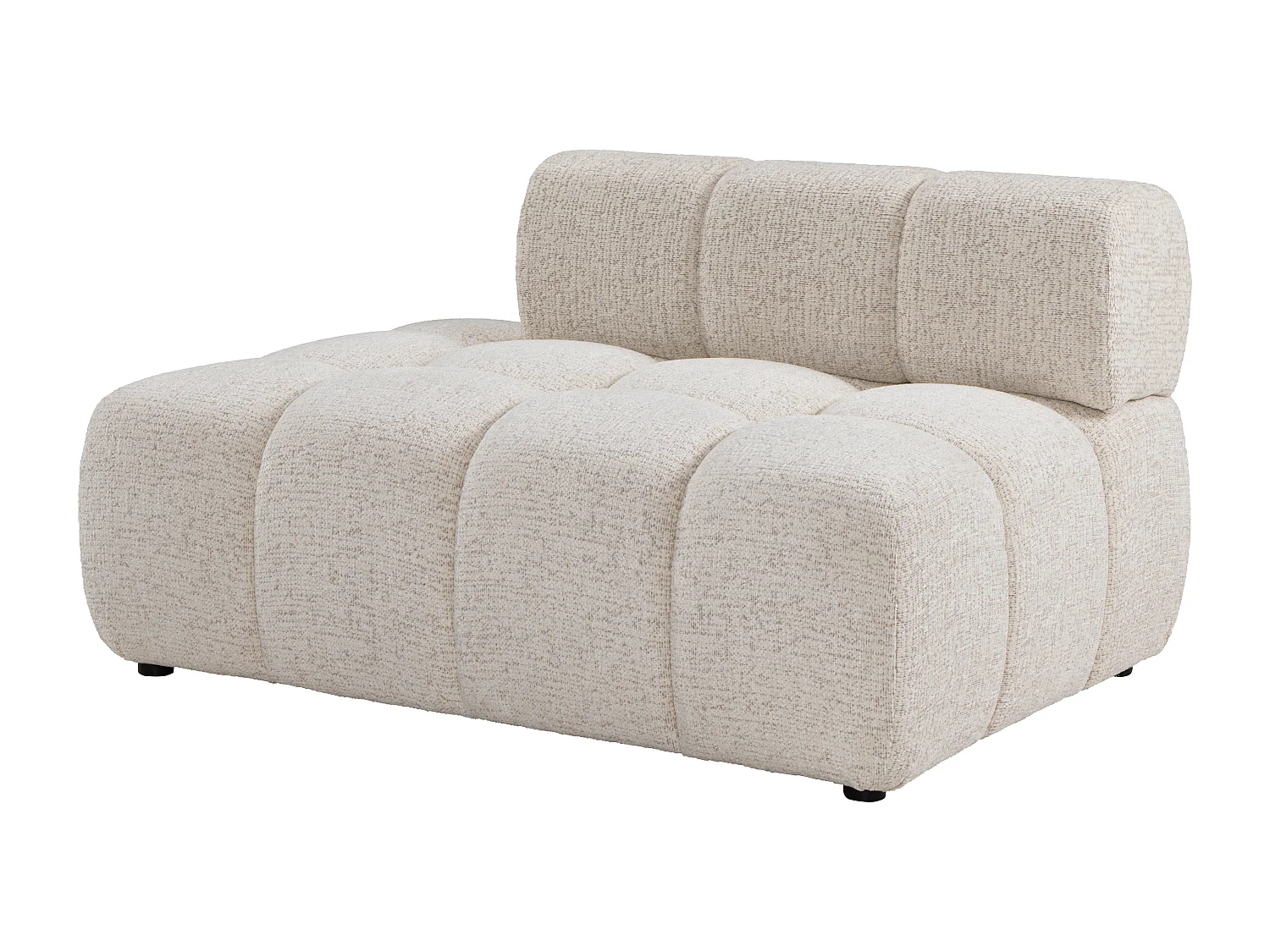 Méridienne gauche en tissu chiné beige FACIVIL