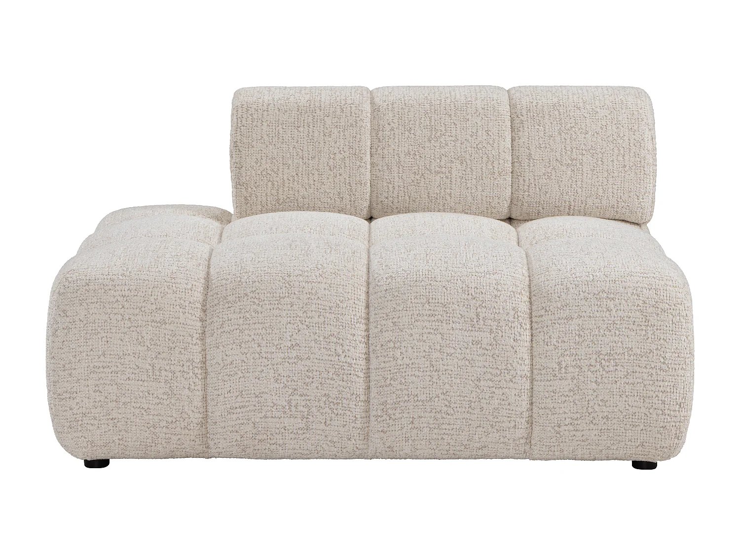 Méridienne gauche en tissu chiné beige FACIVIL