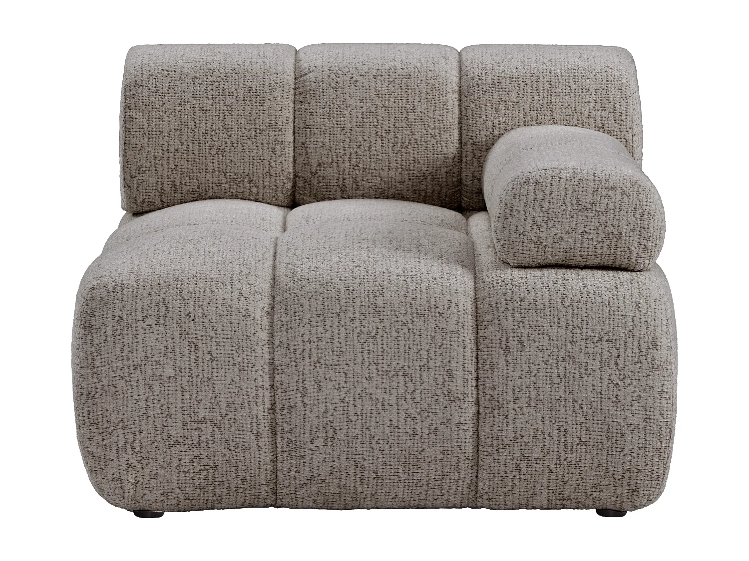 Fauteuil d'angle droit en tissu chiné taupe FACIVIL