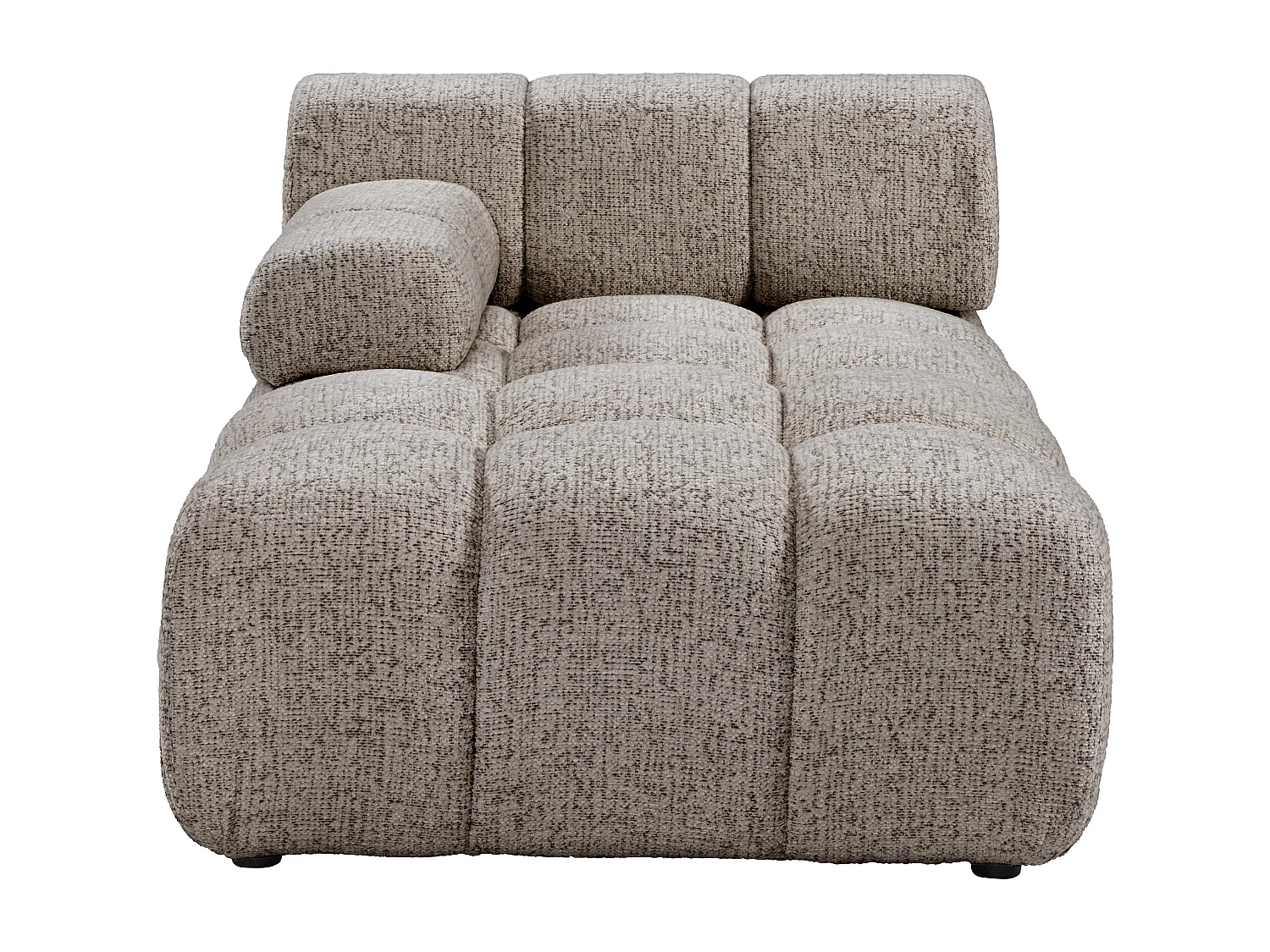 Méridienne gauche avec accoudoir en tissu chiné taupe FACIVIL