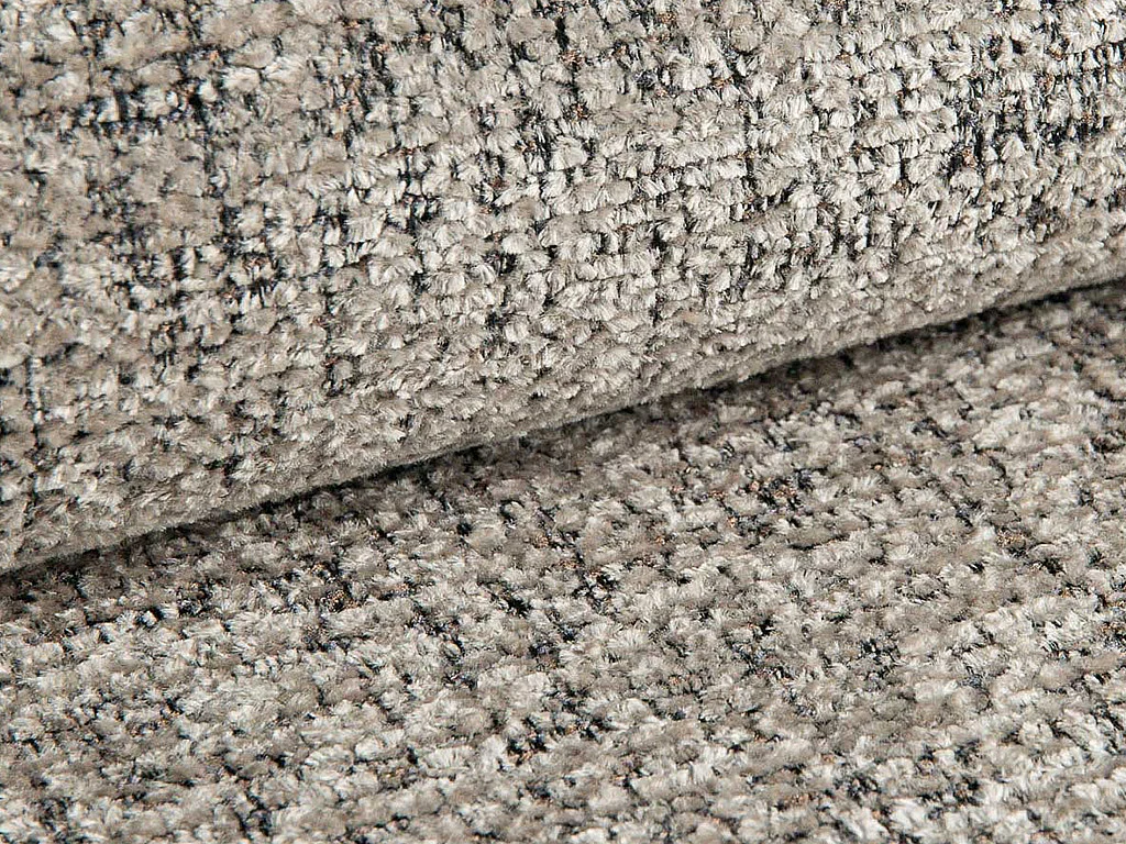 Pouf en tissu chiné taupe FACIVIL