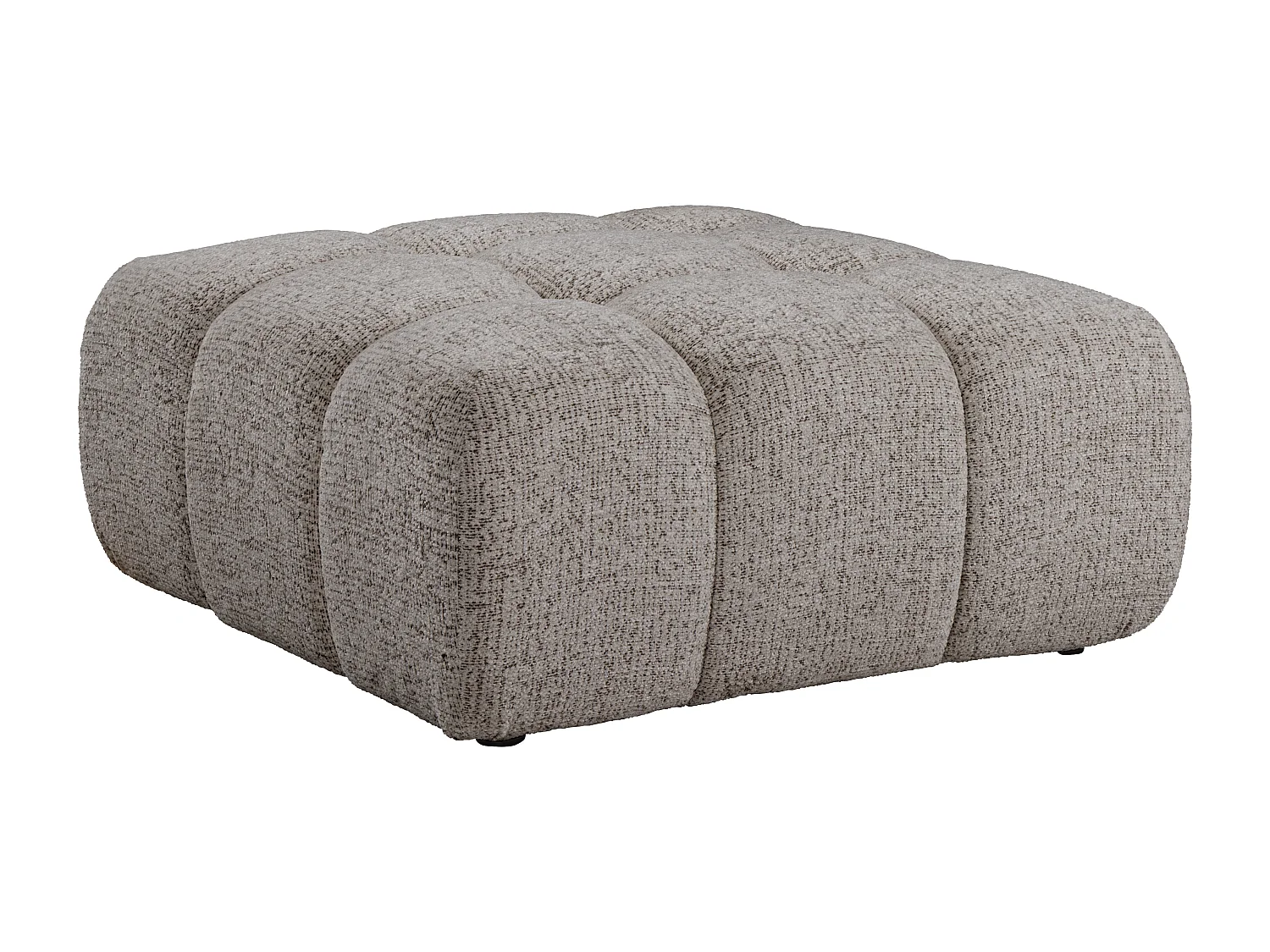 Pouf en tissu chiné taupe FACIVIL