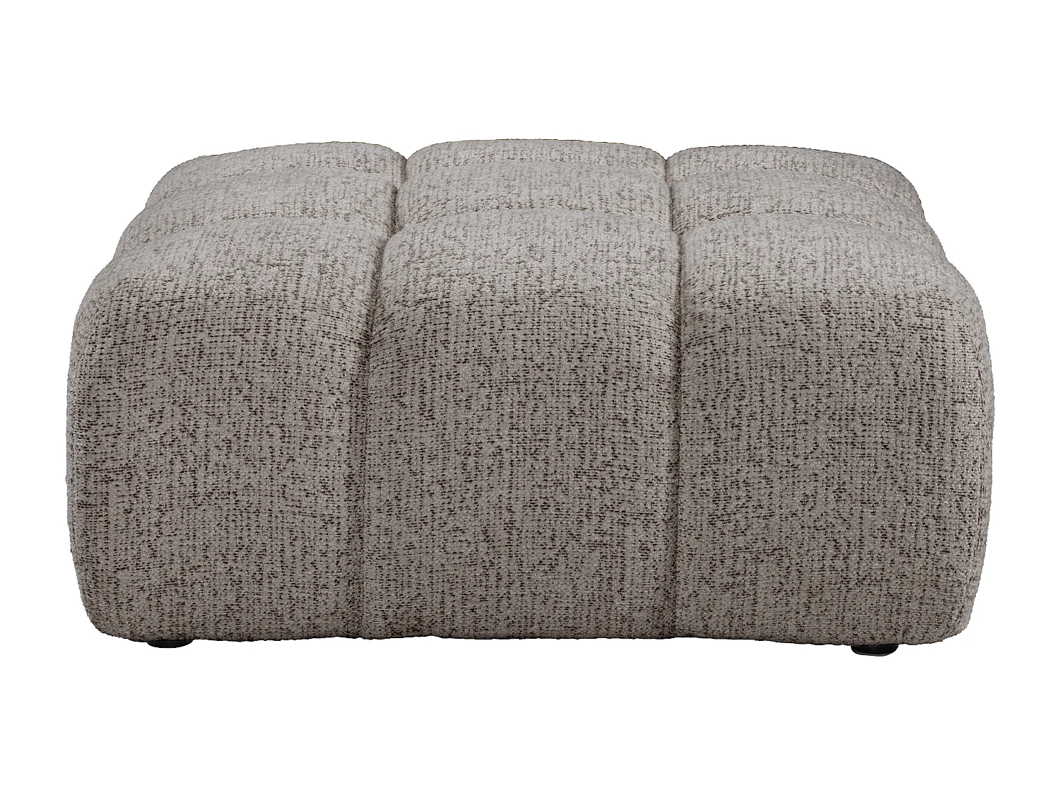 Pouf en tissu chiné taupe FACIVIL