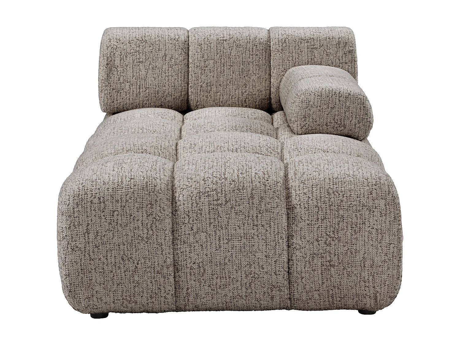 Méridienne droite avec accoudoir en tissu chiné taupe FACIVIL