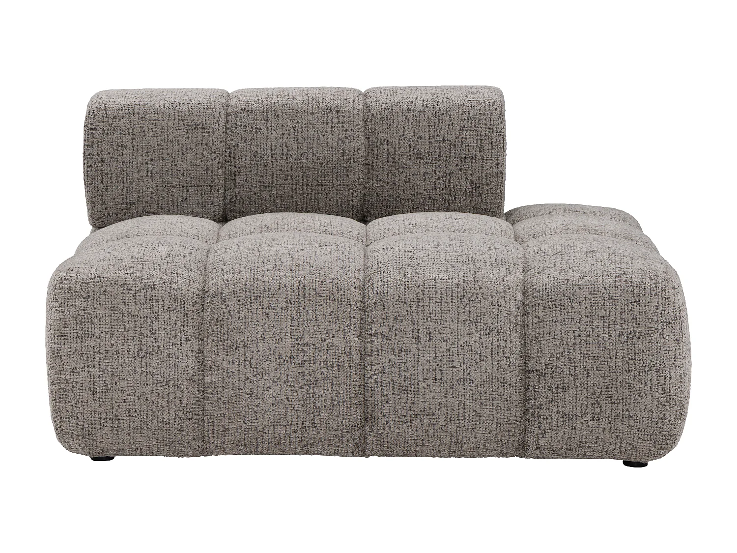 Méridienne droite en tissu chiné taupe FACIVIL