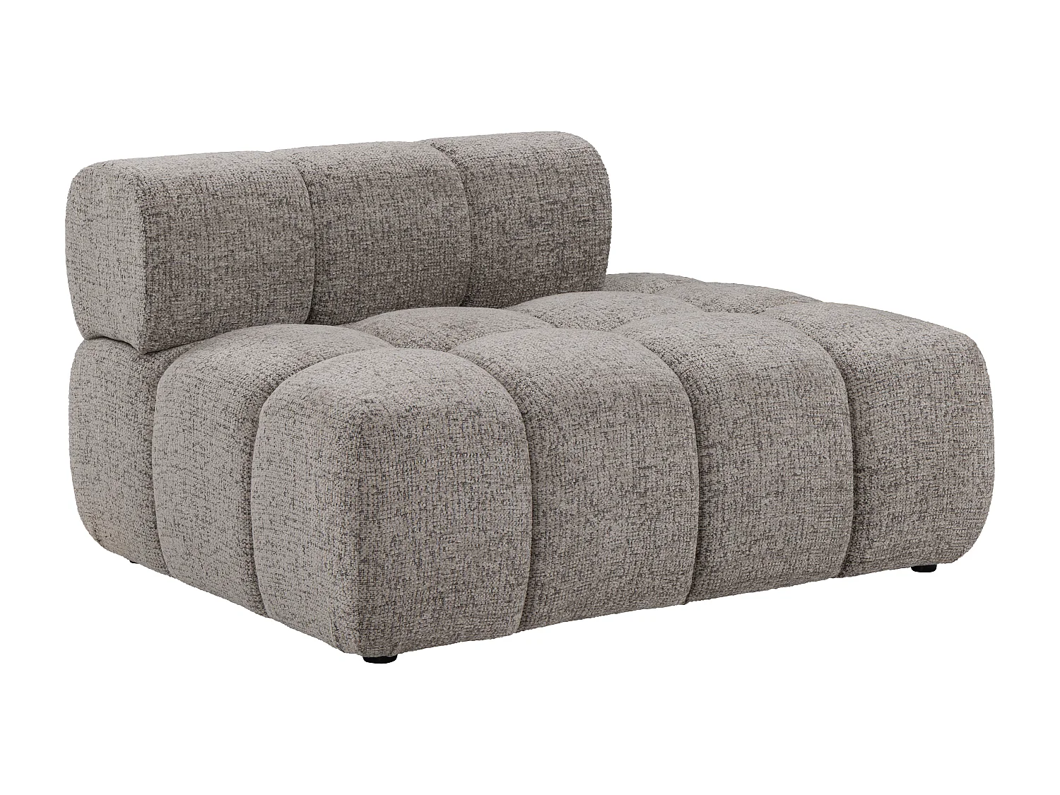 Méridienne droite en tissu chiné taupe FACIVIL