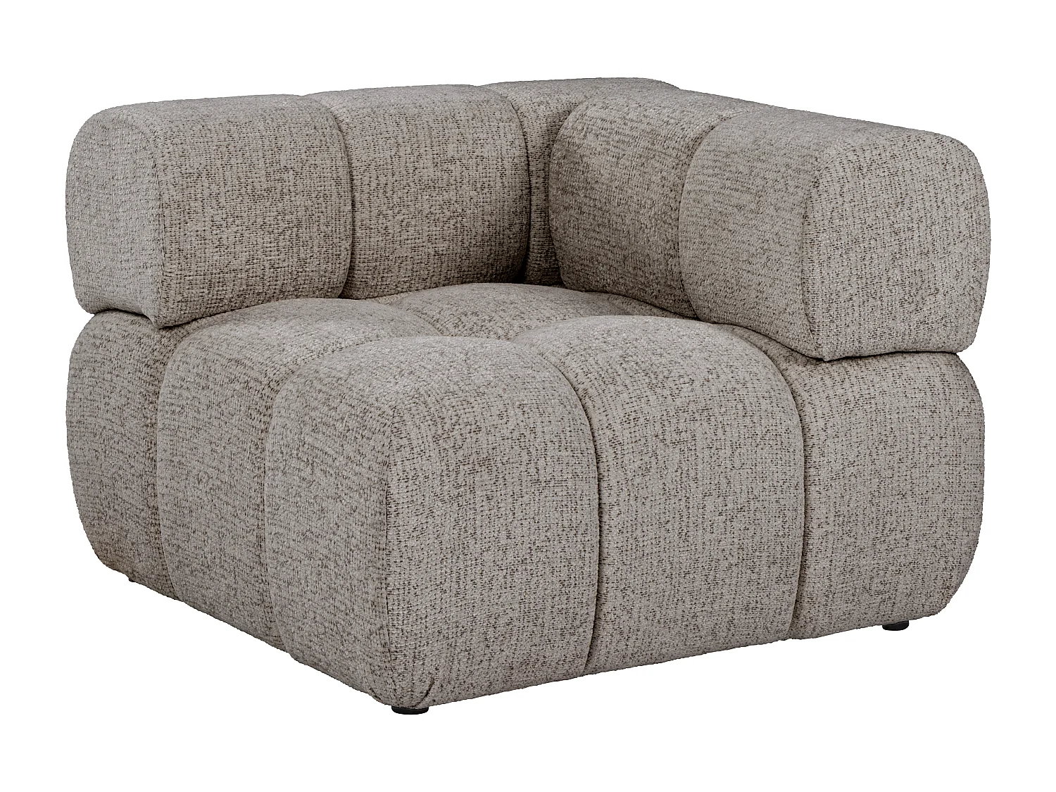 Fauteuil d'angle en tissu chiné taupe FACIVIL