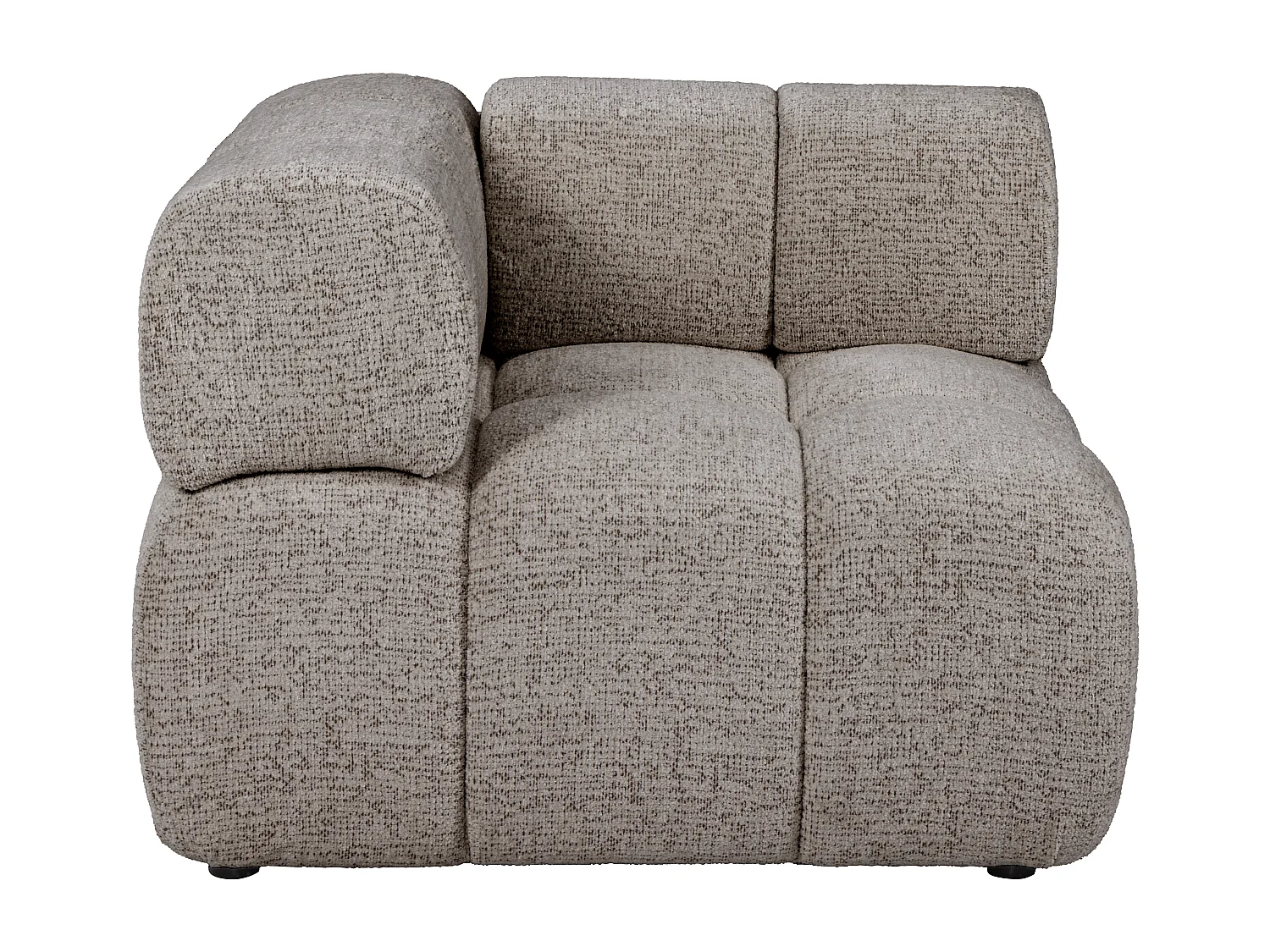 Fauteuil d'angle en tissu chiné taupe FACIVIL