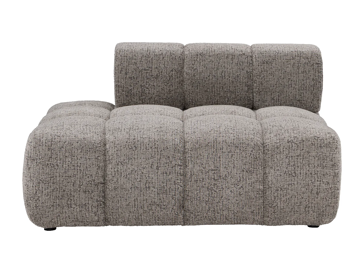 Méridienne gauche en tissu chiné taupe FACIVIL