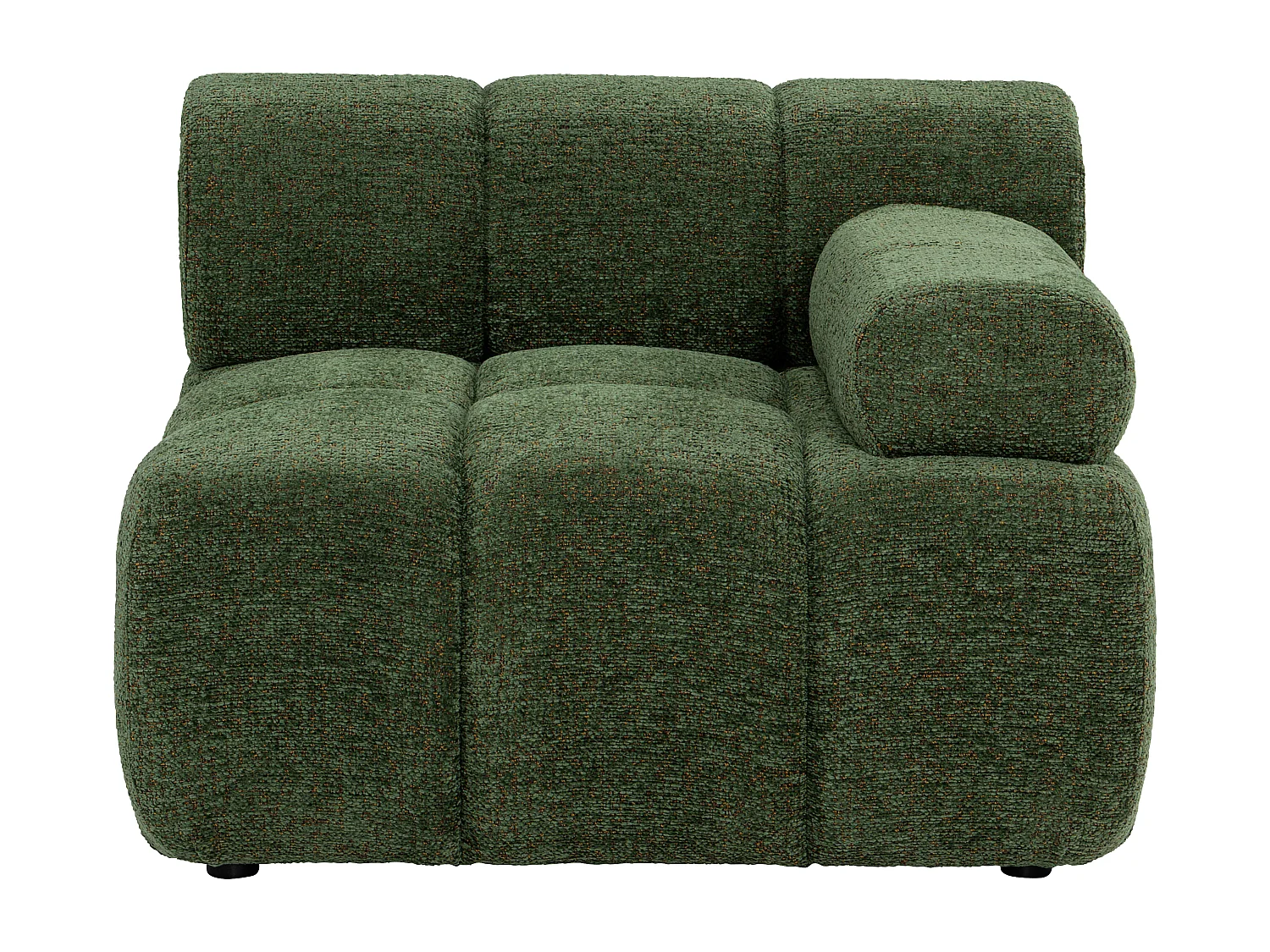 Fauteuil d'angle droit en tissu chiné vert FACIVIL