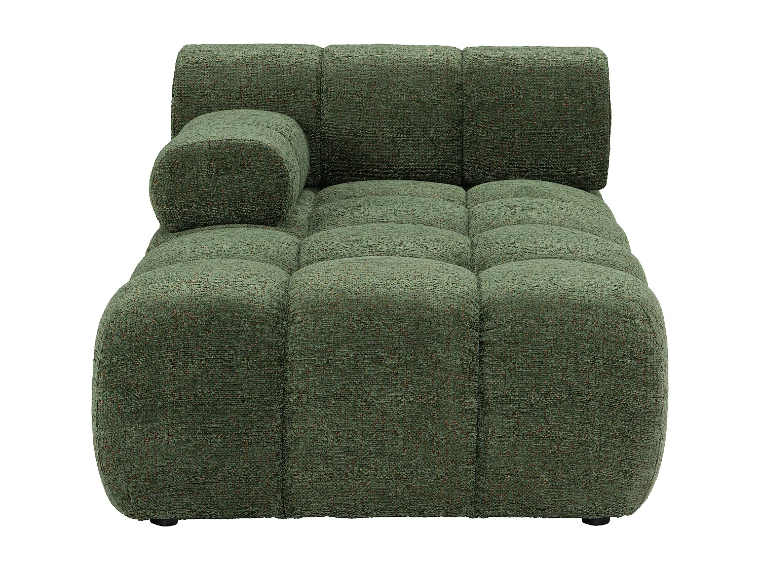 Méridienne gauche avec accoudoir en tissu chiné vert FACIVIL